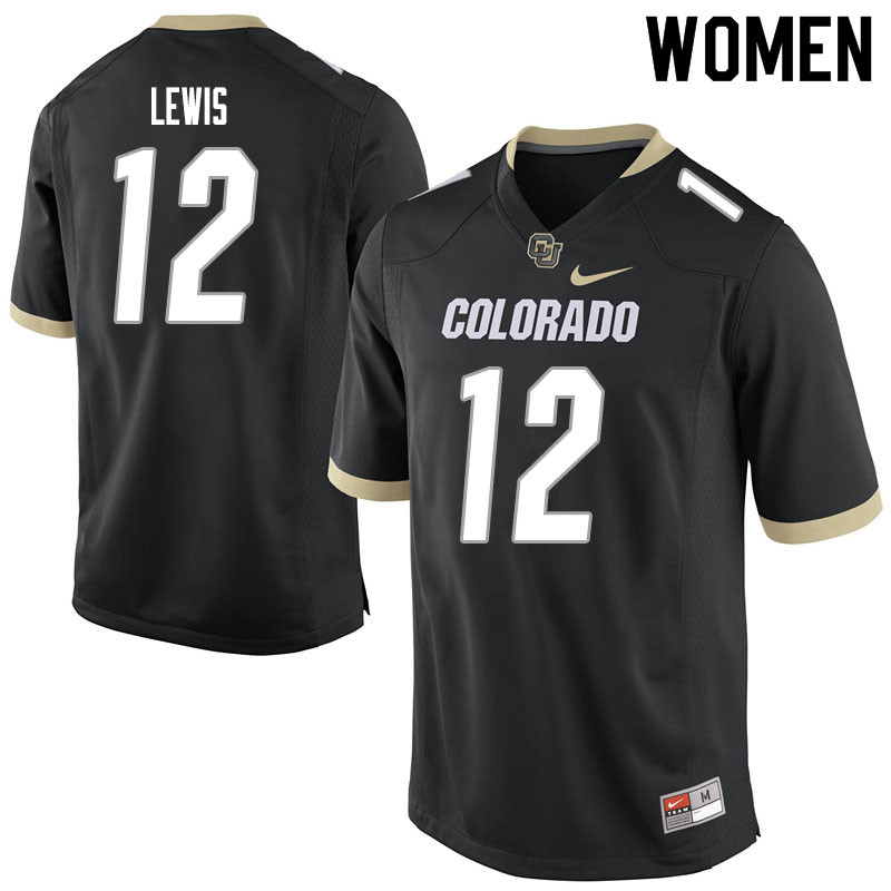 Women #12 Brendon Lewis Colorado Buffaloes College Football Jerseys Sale-Black